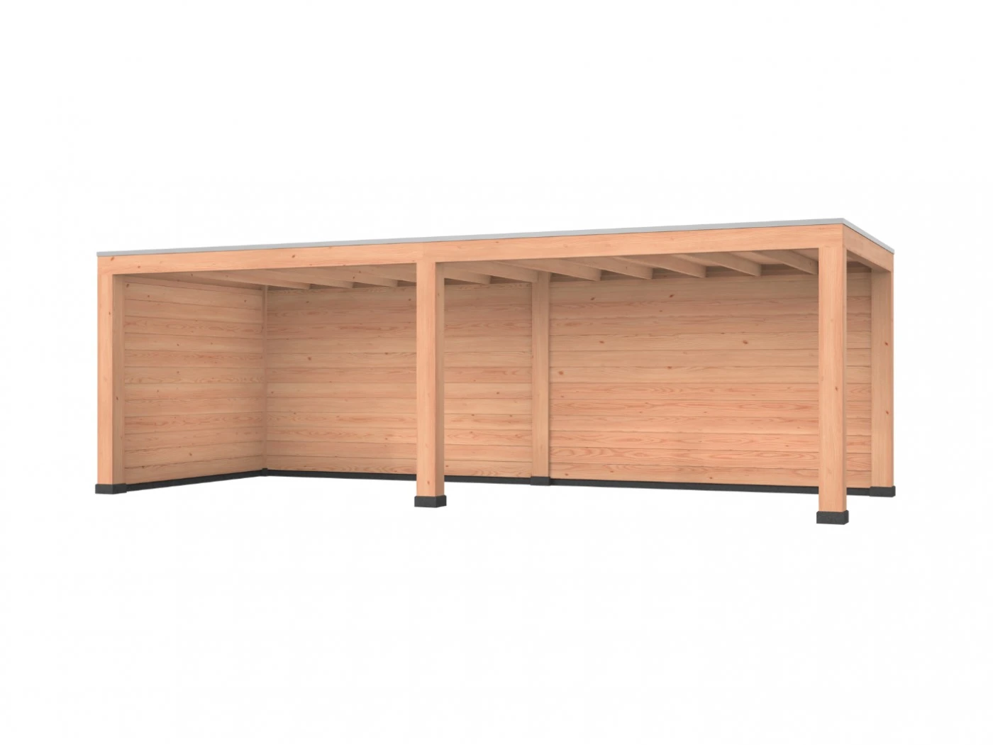 Douglas overkapping, 750 x 300, met achterwand en zijwand, Westwood Robuust - Afbeelding 1